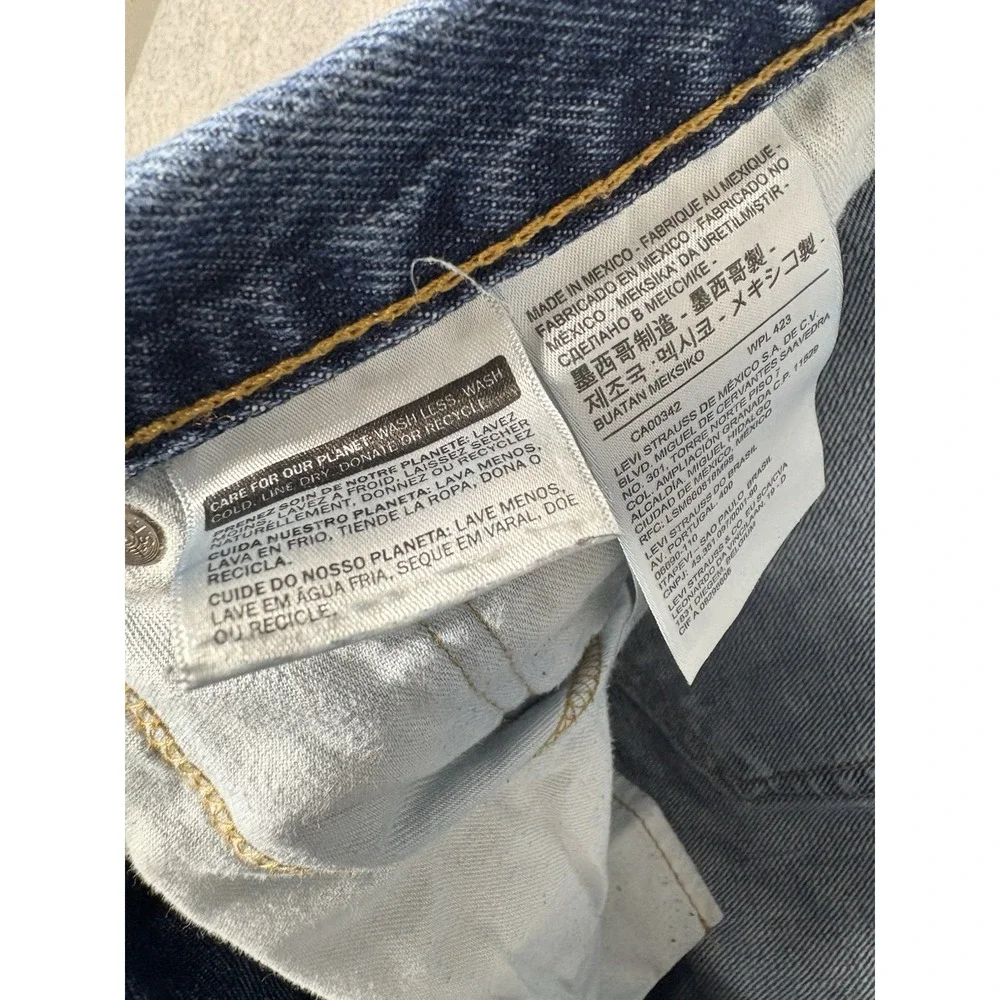 Levis 505 Vintage Orange‎ Tab Blue Light Wash Denim Jeans Straight Reg Fit 40x32